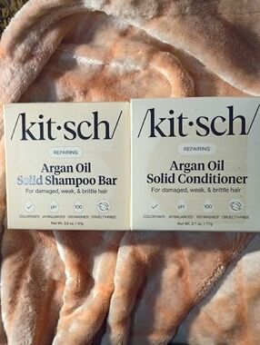 KITSCH Repairing Argan Oil Shampoo & Conditioner Bar Combo
